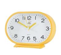 Despertadores Reloj Despertador analógico Ovalado for el hogar, Funciona con Pilas, for Oficina, Sala de Estar, Dormitorio, Cocina, Escuela, mesita Noche, Reloj Multifuncional Relojes(Yellow)