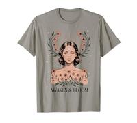 Despertar Bloom Mujer Rayos Florales Meditar Femenino Camiseta