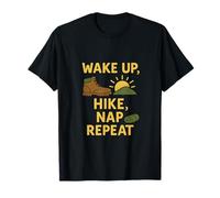 Despertar Caminata Siesta repetición Camping Senderismo Cita diseño Camiseta