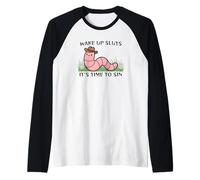 Despertar Putas es Hora de pecar Gusano Camiseta Manga Raglan