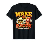 Despertar y Tocino Divertido diseño de Comida para el Desayuno Camiseta