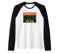 Despertó sin disculpas - Orgullo rojo negro verde Camiseta Manga Raglan