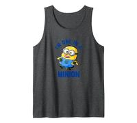 Despicable Me Dave Tongue out One In A Minion Camiseta sin Mangas, Hombre, Jaspeado Oscuro, L