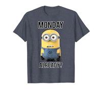 Despicable Me Minions Bob Monday Already Camiseta, Hombre, Azul Jaspeado, 3XL