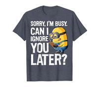 Despicable Me Minions Can I Ignore You Later Camiseta, Hombre, Azul Jaspeado, L