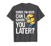 Despicable Me Minions Can I Ignore You Later Camiseta, Hombre, Jaspeado Oscuro, XXL