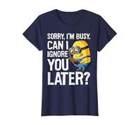 Despicable Me Minions Can I Ignore You Later Camiseta, Mujer, Azul Marino, XS
