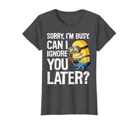 Despicable Me Minions Can I Ignore You Later Camiseta, Mujer, Jaspeado Oscuro, L