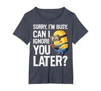 Despicable Me Minions Can I Ignore You Later Camiseta, Mujer Tallas Grandes, Azul Jaspeado, 2XL Grande