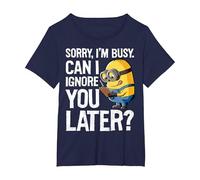 Despicable Me Minions Can I Ignore You Later Camiseta, Mujer Tallas Grandes, Azul Marino, 4XL Grande
