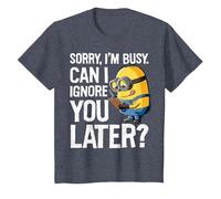 Despicable Me Minions Can I Ignore You Later Camiseta, Niños, Azul Jaspeado, 2 años