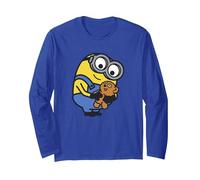 Despicable Me Minions Favorite Teddy Bear Portrait Manga Larga, Unisex para Adultos, Azul Real, M