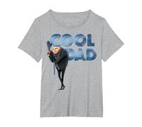 Despicable Me Minions GRU Cool Dad Camiseta, Mujer Tallas Grandes, Gris Jaspeado, 1XL Grande