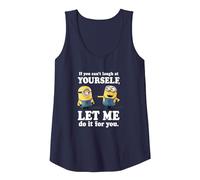 Despicable Me Minions Stuart & Dave Let Me Laugh For You Camiseta sin Mangas, Mujer, Azul Marino, XXL