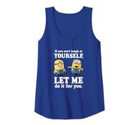 Despicable Me Minions Stuart & Dave Let Me Laugh For You Camiseta sin Mangas, Mujer, Azul Real, S