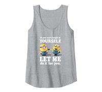 Despicable Me Minions Stuart & Dave Let Me Laugh For You Camiseta sin Mangas, Mujer, Gris Jaspeado, M
