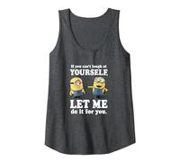 Despicable Me Minions Stuart & Dave Let Me Laugh For You Camiseta sin Mangas, Mujer, Jaspeado Oscuro, XXL