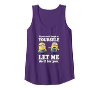 Despicable Me Minions Stuart & Dave Let Me Laugh For You Camiseta sin Mangas, Mujer, Morado, L