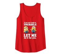 Despicable Me Minions Stuart & Dave Let Me Laugh For You Camiseta sin Mangas, Mujer, Rojo, M