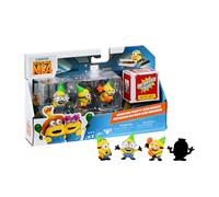 DESPICABLE ME Pack de 4 Figuritas, Figuritas de Acción Minions, Temática Party Bus, 3 Figuras y 1 Secreta para Descubrir, Tamaño 5 cm, Edad 3 años, Famosa (MN401200)
