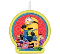 Despicable Me - Vela de cumpleaños multicolor (2.6 x 2.4 pulgadas), paquete de 1, perfecta para decoraciones de fiesta de Minions