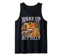 Despierta Acto Tonto Divertido Capybara Meme Bootleg Y2K Gráfico Camiseta sin Mangas