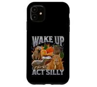 Despierta Acto Tonto Divertido Capybara Meme Bootleg Y2K Gráfico Carcasa para iPhone 11
