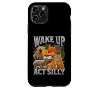 Despierta Acto Tonto Divertido Capybara Meme Bootleg Y2K Gráfico Carcasa para iPhone 11 Pro