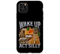 Despierta Acto Tonto Divertido Capybara Meme Bootleg Y2K Gráfico Carcasa para iPhone 11 Pro Max
