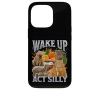 Despierta Acto Tonto Divertido Capybara Meme Bootleg Y2K Gráfico Carcasa para iPhone 13 Pro