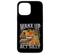 Despierta Acto Tonto Divertido Capybara Meme Bootleg Y2K Gráfico Carcasa para iPhone 13 Pro Max