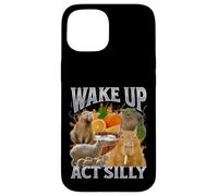 Despierta Acto Tonto Divertido Capybara Meme Bootleg Y2K Gráfico Carcasa para iPhone 15