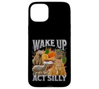 Despierta Acto Tonto Divertido Capybara Meme Bootleg Y2K Gráfico Carcasa para iPhone 15 Plus