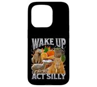 Despierta Acto Tonto Divertido Capybara Meme Bootleg Y2K Gráfico Carcasa para iPhone 15 Pro