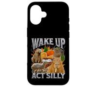 Despierta Acto Tonto Divertido Capybara Meme Bootleg Y2K Gráfico Carcasa para iPhone 16