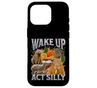 Despierta Acto Tonto Divertido Capybara Meme Bootleg Y2K Gráfico Carcasa para iPhone 16 Pro