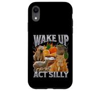 Despierta Acto Tonto Divertido Capybara Meme Bootleg Y2K Gráfico Carcasa para iPhone XR