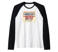 Despierta América Patriótica Americana Camiseta Manga Raglan