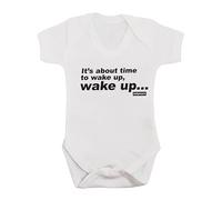 Despierta despertar bebé crece | Unisex Cool Oasis Indie Rock Music Funny Body Chaleco - Alternativa Gallagher BABY MOO'S UK, blanco, 0 meses