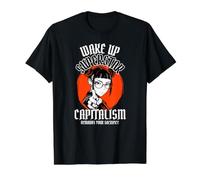 Despierta El capitalismo Exige tu Resistencia al Sacrificio del Arte Camiseta gráfica económica, Hombre, Negro, M