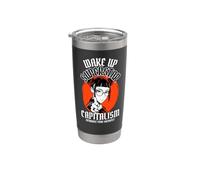 Despierta El capitalismo exige tu resistencia al sacrificio del arte Vaso térmico de acero inoxidable de doble pared