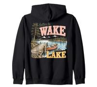 Despierta en el Lago: Decoración de Aventura Exterior Sudadera con Capucha