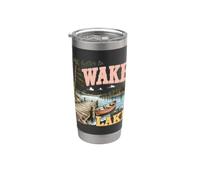 Despierta en el Lago: Decoración de Aventura Exterior Vaso térmico de acero inoxidable de doble pared