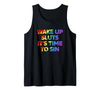 Despierta es Hora de pecar Texto Divertido del Arco Iris Camiseta sin Mangas