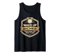 Despierta más Rico y Luego te fuiste a la Cama Libertad financiera Fuego Camiseta sin Mangas