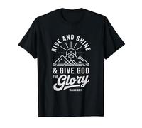 Despierta y Brilla: Da Gloria a Dios Camiseta gráfica económica, Hombre, Negro, L