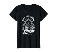 Despierta y Brilla: Da Gloria a Dios Camiseta gráfica económica, Mujer, Negro, XS