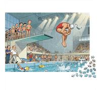 Desplome en trampolín de 3m en Caos Puzzle De Madera Impermeable Puzzles De 1000 Piezas para Adultos Imposible Rompecabezas Juegos Desafiantes