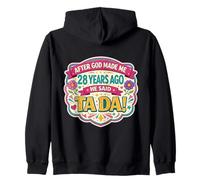 Después de Que Dios me Hizo 28 Hace años Dijo Que Tada 28 cumpleaños niña Sudadera con Capucha