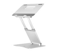 DESQ Soporte para Ordenador portátil, Aluminio, Totalmente Ajustable, estación de Trabajo para Sentado y de pie, telescópico, Altura 30-450 mm, para Todos los portátiles de 10 a 17 Pulgadas